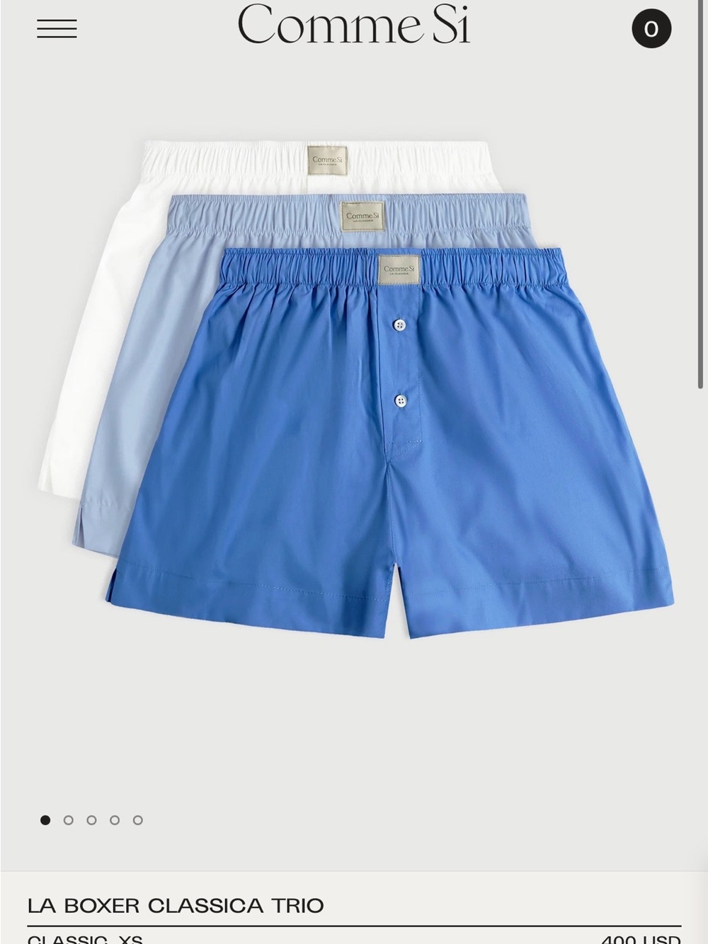 COMME SI LA BOXER CLASSICA TRIO